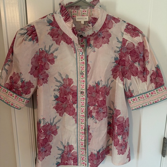 entro Tops - Entro Ruffled Floral Blouse